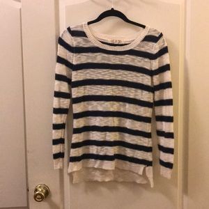Navy & cream striped sweater